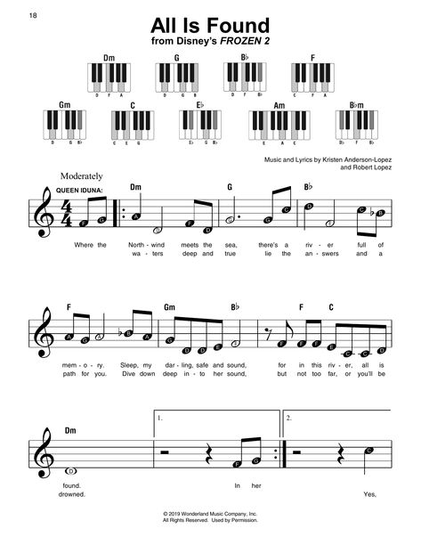 Download and Print All Is Found (from Disney's Frozen 2) sheet music for Super Easy Piano by Evan Rachel Wood from Sheet Music Direct. Easy Piano Sheet Music With Letters Disney, Disney Piano Sheet Music, All Is Found Frozen, Disney Piano Music, Disney Piano, Pop Piano Sheet Music, Piano Songs Chords, Piano Sheet Music Beginners, Piano Music With Letters