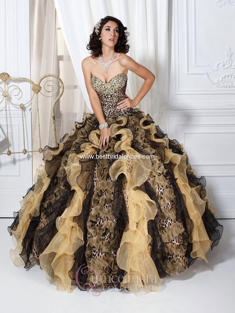 Cheetah Dress Cheetah Print Prom Dress, Leopard Print Wedding, Leopard Wedding, Glam Closet, Dress Quinceanera, Printed Prom Dresses, Elegant Ball Gowns, Quince Dress, Dress Leopard