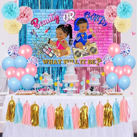 Gender Reveal Baby Shower Themes, Baby Gender Reveal Party Decorations, Baby Shower Safari Theme, Navy And Blush, Gender Reveal Party Supplies, Gender Reveal Party Theme, Spiderman Birthday Party, Valentine Banner, Gender Reveal Party Decorations