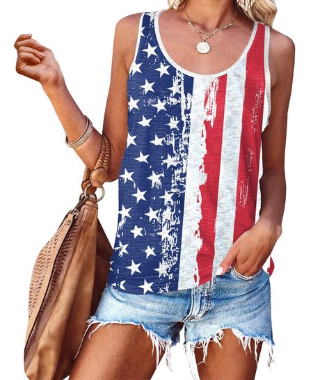 PRICES MAY VARY. YOUR PATRIOTISM - Celebrate Your Patriotism This Summer With This USA Flag Tank Top. Heads Will Turn And Grins Will Appear When You Strut Your Stuff In This Sweetheart Of A Shirt! More American Flag Clothing Can Search "For G And PL American Flag", Being A Walking Advertisement For The American Themed Party! SIZE INFORTMATION - S US(4-6), M US(8-10), L US(12-14), XL US(16-18), 2XL US(18-20). Detail Refer to Sizes in Product Description as Below. AMERICAN FLAG TANK TOPS - Featuri American Themed Party, American Flag Clothes, American Flag Tank Top, Usa Outfit, Luxury Store, Cami Tanks, Usa Flag, American Flag, Beauty And Personal Care