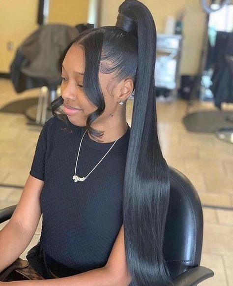 High Ponytail Hairstyles - Inspired Beauty Brown Hairs, High Ponytail Hairstyles, Weave Ponytail Hairstyles, Sleek Ponytail Hairstyles, Weave Ponytail, Black Ponytail Hairstyles, Girls Hairstyles Braids, Hair Ponytail Styles, Hair Laid