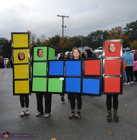 Allison: This costume is from last year, but I have never entered this contest before. Me and some friends from college wanted to make a completely homemade costume, but we didn't... Zombie Couple Costume, Illusion Costumes, Themed Halloween Costumes, Halloween Coustumes, Homemade Costume, Costume Works, Homemade Costumes, Halloween Costume Contest, Group Costumes