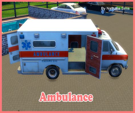 Sims 4 CC's - The Best: Ambulance by Nathaliasims Hospital Decoration, Ambulance Toy, Sims 4 Cc Eyes, Sims 3 Mods, Sims 5, The Sims 4 Packs, Tumblr Sims 4, Sims 4 Gameplay, Sims4 Clothes