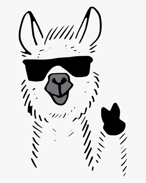 Llama Tattoo, Lama Animal, Llama Clipart, Fortnite Llama, Clip Art Black And White, Llama Svg, Intense Emotions, Idee Cricut, Drawing Heads