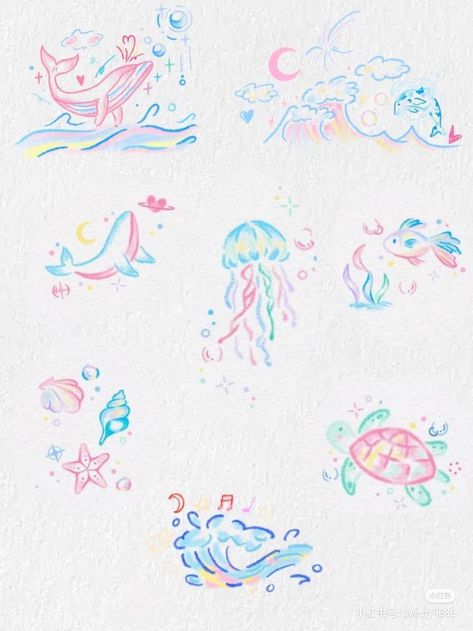 Cute Jellyfish Tattoo, Watercolor Tattoo Ideas, Ear Tattoo Ideas, Ear Tattoos, Bond Paper Design, Cute Easy Doodles, Small Pretty Tattoos, Cute Tiny Tattoos, Seni Dan Kraf