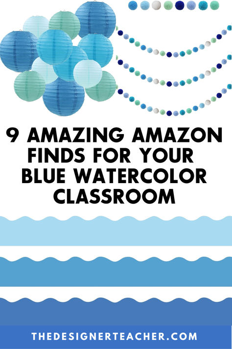 Blue watercolor is such a calming classroom decor theme for any age. These Amazon picks will complement your theme perfectly, from pencil cups to bulletin board borders. Blue Classroom Theme, Aesthetic Bulletin Board, Calming Classroom Decor, Amazon Classroom, Watercolor Classroom Decor, Blue Classroom, Calming Classroom, Watercolor Classroom, Special Education Elementary