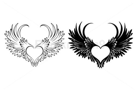 Heart With Wings Tattoo, Alas Tattoo, Memorial Tattoo Designs, Remembrance Tattoos, Wing Tattoo Designs, Diy Rose, Angel Babies, Wings Drawing, Angel Wings Tattoo