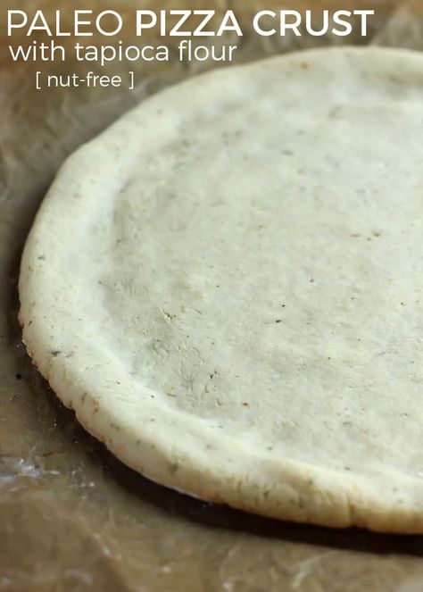 Just eight ingredients needed for this simple Paleo Pizza Crust. We're using a mix of tapioca flour and coconut flour, making this pizza grain-free and nut-free. | fitmittenkitchen.com | #pizza #healthypizza #nutfree #tapioca #paleopizza #paleo #healthydinner #homemadecrust #healthycrust #cleaneating #grainfree #grainfreepizza #homemadepizza Tapioca Flour Recipes, Coconut Flour Pizza Crust, Paleo Pizza Crust, Fit Mitten Kitchen, Simple Paleo, Paleo Pizza, Gluten Free Pizza Crust, Pizza Crust Recipe, Low Carb Zucchini