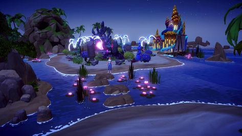 Disney Dreamlight Valley Ursula House, Dreamlight Valley Ursula House, Disney Dreamlight Valley Ursula, Dreamlight Valley Ursula, Ddlv Inspiration, Dreamland Ideas, Deco Disney, Valley Game, Disney Dreamlight Valley