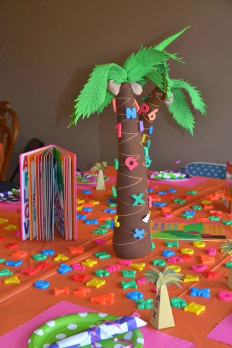 Chicka Chicka Boom Boom Birthday Party, Chicka Chicka Boom Boom Birthday, Chicka Chicka Boom Boom Party, Abc Birthday Parties, Alphabet Party, Alphabet Birthday, Scissors Design, Chicka Chicka Boom Boom, 5th Birthday Party Ideas