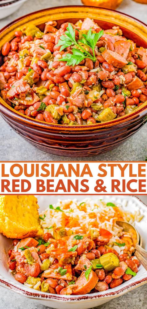 Mexican Sausage, Recipes Beans, Red Beans Rice, Pickled Okra, Black Beans And Rice, Best Comfort Food Recipes, Louisiana Style, Mardi Gras Food, Rice Skillet