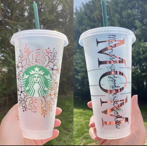 Starbucks cold cup. Personalized for Mom. Mom gift. Mother’s Day cup. Mother’s Day gifts Starbucks Cup Personalized, Starbucks Cup Gift, Starbucks Cup Design, Starbucks Cup Art, Cup With Name, Tumbler Cups Personalized, Starbucks Design, Starbucks Diy, Personalized Starbucks Cup