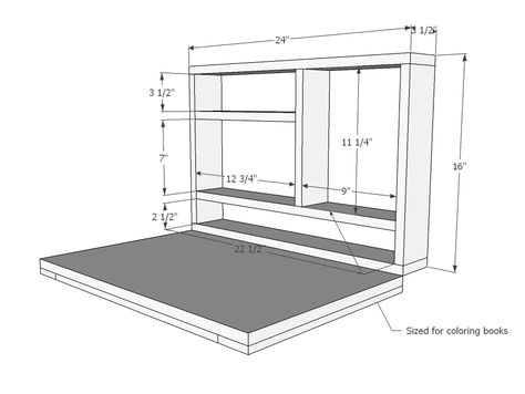 Flip Down Wall Art Desk - I want a bigger one for train table or lego table.  Maybe fold down legs for extra support Flip Up Wall Table, Folding Desk For Kids, Diy Drop Down Desk, Diy Kids Desk, Kids Desk Organization, Diy Bureau, Desk Flip, Diy Desk Plans, Zimmer Diy