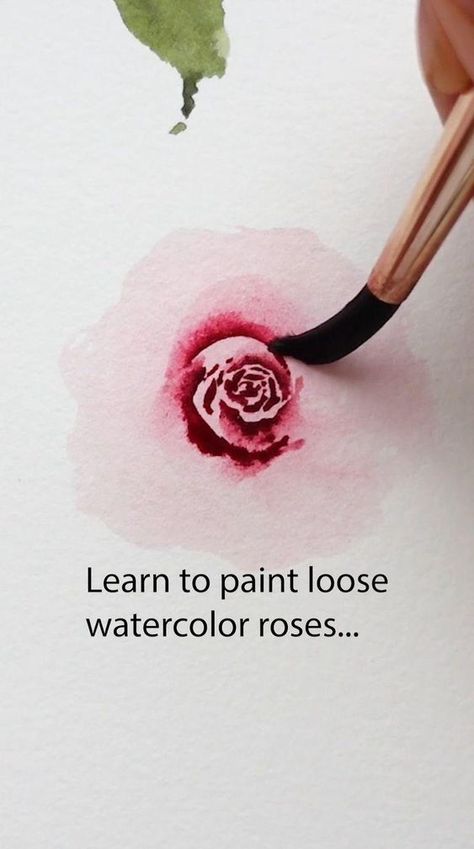 Paint Easy, Learn Watercolor Painting, Watercolor Flowers Tutorial, Learn Watercolor, Watercolor Paintings For Beginners, Watercolor Roses, Diy Watercolor Painting, Learn How To Paint, Loose Watercolor