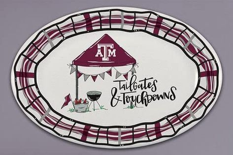 Texas A&M Aggie Platter Melamine Aggie Party, Football Home Decor, Bbq Platter, Tailgate Essentials, Alabama Crimson Tide Logo, Football Tailgate, Alabama Crimson Tide Football, Crimson Tide Football, The University Of Alabama