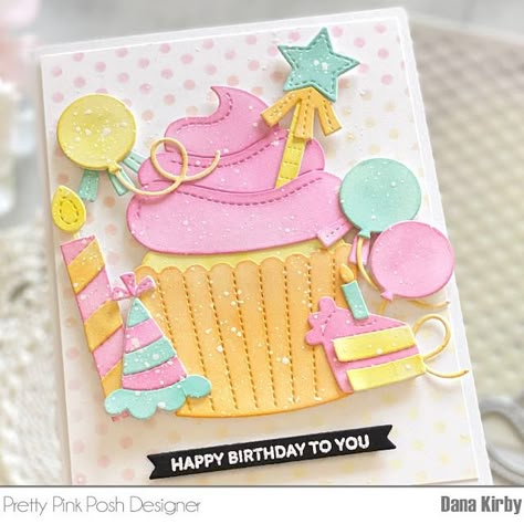 Pretty Pink Posh Birthday Blast, Cupcake Birthday Cards, Fusion Card, Cupcake Cards, Large Cupcake, Birthday 2023, Cupcake Card, Papercraft Ideas, Pretty Pink Posh