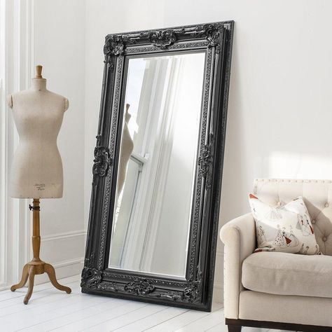 Venice Leaner Mirror Black 1845x990mm - House of Isabella AU Mirrors Ikea, Net Floor, Ikea Mirrors, Mirror Ikea, Oversized Floor Mirror, Floor Standing Mirror, Full Length Mirror Wall, Leaner Mirror, French Mirror