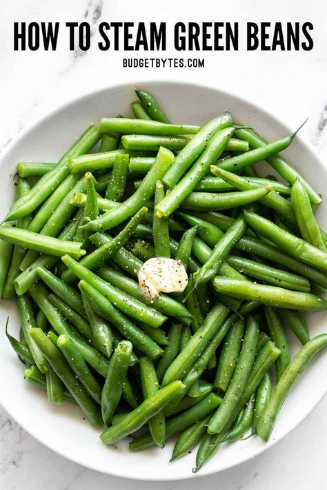 Steam Fresh Green Beans, Steamed Green Bean Recipes, Green Bean Recipes Healthy, Fresh Green Bean Recipes, Healthy Green Beans, Cooking Fresh Green Beans, Easy Green Beans, Can Green Beans, Steamed Green Beans