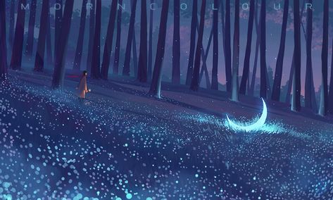 ArtStation - Looking for the moon Disney Animation Art, Walking In The Woods, Cartoon Art Drawing, Stock Design, World Wallpaper, Desktop Wallpaper Art, Animation Art Character Design, Aesthetic Desktop Wallpaper, Art Wallpaper Iphone