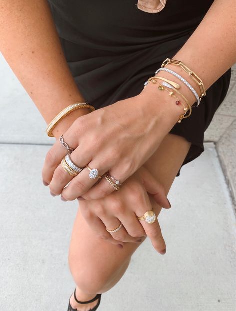 Mixing White Gold And Yellow Gold Rings, Lehi Utah, Mixing Metals, Roberto Coin, Yellow Gold Jewelry, Designer Fashion Jewelry, White Gold Jewelry, Diamond Bangle, Yellow Gold Bracelet