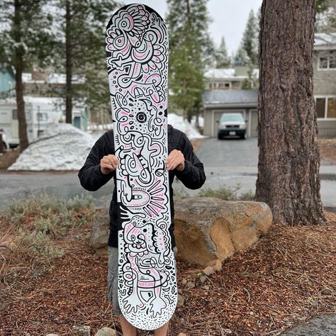 Have you painted your snowboard yet? 🤔🏂❄ 🧑‍🎨 @1elitheman1 #Surfpaints #SurfpaintsForEverySurface #MakeItYourOwn #Arts #Artwork #AcrylicPens #AcrylicPaintPens #AcrylicPainting #HobbyLobby #DIYCrafts #Creativity #CustomSnowboard #SnowboardArt #SnowboardDesign #DYISnowboard Custom Snowboard Design, Snowboard Doodle, Painted Snowboard, Snowboard Painting, Custom Snowboards, Snowboards Design, Snowboard Art, Snowboard Design, Snow Board