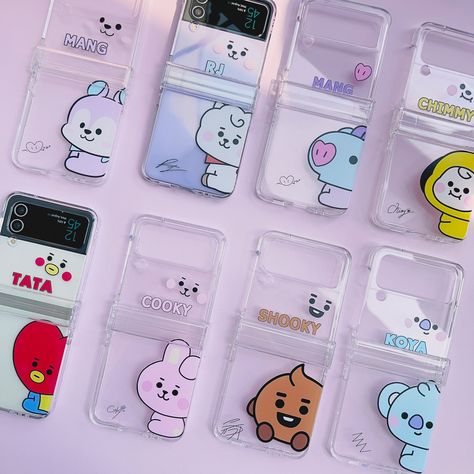 Tata And Cooky, Bt21 Phone Case, Bts Phone Case, Rj Bt21, Flip Phone Case, Flip Phones, Galaxy Case, Phone Cover, Bed Design