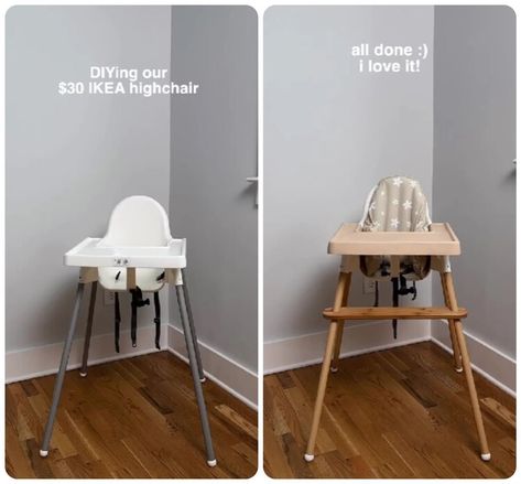 Ikea Highchair Hack, Ikea Antilop High Chair Makeover, Antilop High Chair Hack, Ikea High Chair Makeover, Ikea Antilop Hack, Ikea High Chair Hack, Ikea Kids Chair, Ikea Chair Makeover, Diy High Chair