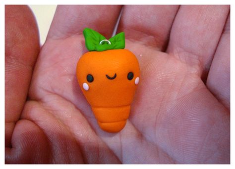 Clay Carrot, Polymer Clay Creations, Clay Charms, Diy Clay, Clay Creations, Rubber Duck, Carrots, Polymer Clay, Charms