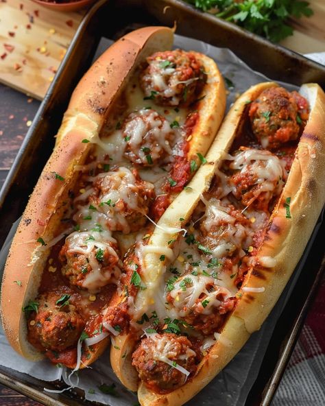 Just made these delicious Beef Meatball Subs! They're loaded with homemade beef meatballs and topped with marinara and lots of cheese! Visit website for full recipe at https://northeastnosh.com/f/ultimate-beefy-meatball-sub-delight #northeastnosh #MeatballSub #BeefMeatballs #HoagieDelight #HomemadeMeatballs #SubSandwich #HeartyMeals #CheeseLovers #MarinaraSauce #ParmesanCheese #Mozzarella #Oregano #BakedGoodness #ComfortFood #FoodieFavorite #WeeknightDinner Meatball Sub, Meatball Subs, Healthy Food Dishes, Food Babe, Food Therapy, Yummy Comfort Food, Food Recepie, Julia Child, Food Obsession