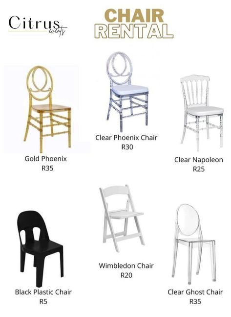 Chairs For Events, Party Rental Business Ideas, Kids Plastic Chairs, Wedding Table Deco, Party Rentals Business, Rental Ideas, Wedding Rental, Event Planning Template, Party Chairs