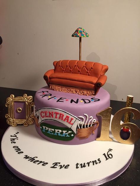 Cake Tv Show, Friends Birthday Cake, Fest Temaer, Friends Merchandise, Gatto Carino, Friends Cake, 16 Birthday Cake, Friends Episodes, Central Perk