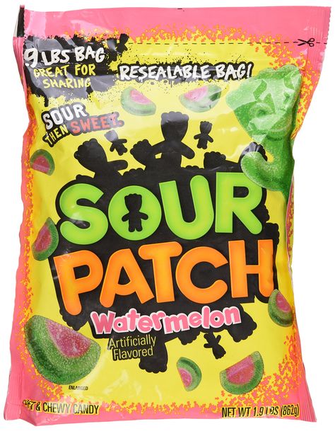 Sour Patch Soft And Chewy Candy - Watermelon - 30.04 Ounces Sour Food, Good Candy, Fini Tubes, Cool Candy, Sour Patch Watermelon, Candy Salad, Popular Candy, Sweets Candy, Junk Food Snacks