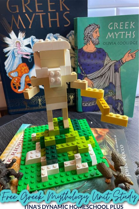 Free Greek Mythology Unit Study and Greece Lapbook & Fun Hands on LEGO Zeus. I have a Greek mythology unit study. Grab more ideas on my Ancient Greece Homeschool Unit Study and on my best homeschool unit studies pages. This unit study can be slanted anyway you want and it's important for your student to understand look at the world the way the Greeks did. For example, there were scary gods and they believed they created humans. A Greek mythology unit study is a great topic for middle schoolers. Greece Lapbook, Ancient Rome Lapbook, Curiosity Chronicles, Homeschool Unit Studies, History Printables, Homeschool Social Studies, Roman Gods, The Greeks, Magic Treehouse