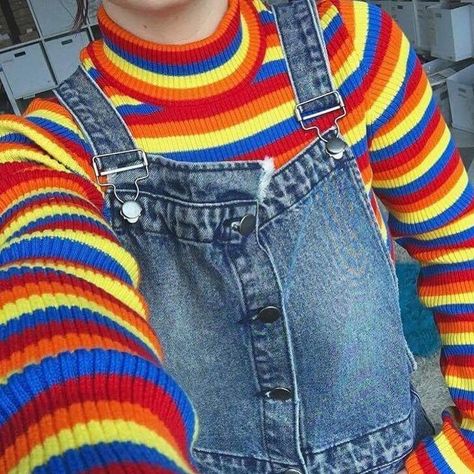 Dreamcore Clothes, Kidcore Dreamcore, Pancake Board, Clown Clothes, Cloth Ideas, Style Indie, Rainbow Outfit, Rainbow Aesthetic, Retro Arcade