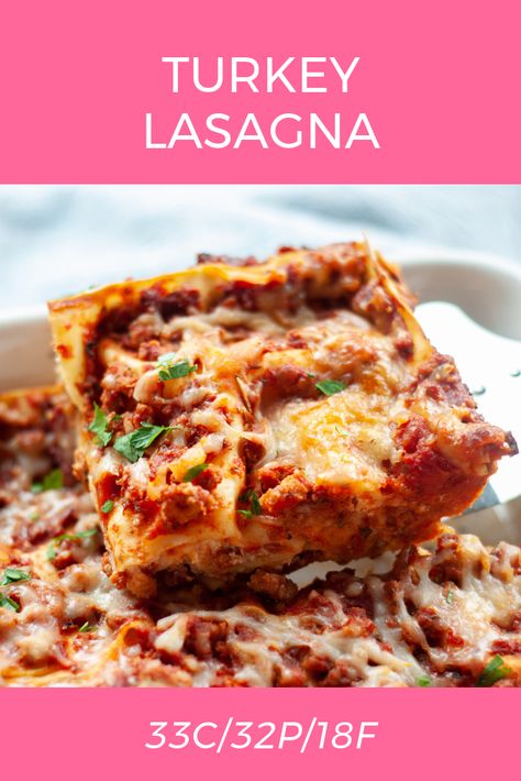 Turkey Lasagna Recipe Healthy, Macro Lasagna, Macro Stax Recipes, Laurenfitfoodie Recipes, Macro Friendly Lasagna, Macro Pasta, Rp Strength, Mealprep Dinner, Iifym Recipes