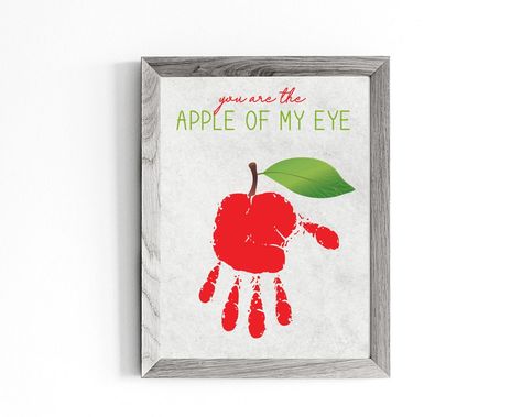 You are the Apple of My Eye, Baby Toddler Kids Art Crafts, Apple Keepsake Memory, Printable Card, DIY Memory Keepsake, Instant Download #diy #kidcraft #kidsactivity #diykidscraft #handprint #kidscraftideas #giftformom #giftfordad #handprintart #toddleractivity #handprintcraft #craftforkids #printablecraft #handprintkeepsake #memorykeepsake #kindergartencraft #handprintkit #valentinesday #valentine #bemyvalentine #valentinecard #valentinesdaycard #valentinesdaycraft #valentinesdayactivity Eye Printable, Dip Paint, Grandparents Day Cards, The Apple Of My Eye, Apple Activities, Apple Craft, Apple Of My Eye, Grandparents Day Gifts, Toddler Valentines