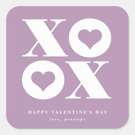 Valentines Gift Wrap, Bag Sticker, Lilac Background, Valentine Stickers, Valentine Tags, Valentine Ideas, Heart Quotes, Modern Square, White Stickers