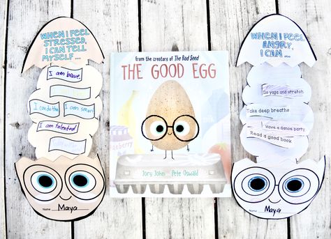 Perfect craft activity to accompany the children's book, "The Good Egg" by Jory John and Pete Oswald, a charming story that reminds us of the importance of balance, self-care, and accepting those who we love. Encourage littles to create a Good Egg surprise that focuses on self-care activities students can do when they feel stressed, or positive affirmations they can tell themselves when feeling low.  Check out MaiStoryBook Youtube Channel for an interactive read aloud of "The Good Egg" The Good Egg, Childrens Books Activities, Interactive Read Aloud, School Social Work, Counseling Activities, Read Alouds, The Bad Seed, Virtual Learning, Reading Centers