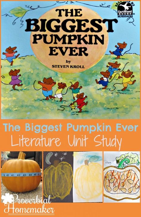 Enjoy fall learning with this fun unit study on the book The Biggest Pumpkin Ever! The Biggest Pumpkin Ever Activities, Biggest Pumpkin Ever Activities, Pumpkin Reading Activities, Pumpkin Activities Kindergarten, Halloween Learning Activities, Fall Homeschool, Literature Unit Studies, Pumpkin Reading, Pumpkins Kindergarten