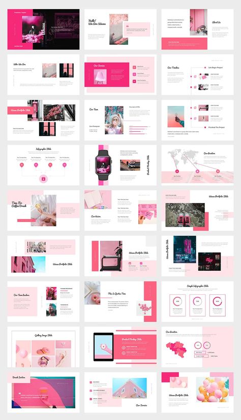 This feminine and elegant template is perfect for presentations on a variety of topics. The pastel pink gradient background is stylish and eye-catching, and the modern fonts and icons add a touch of sophistication. The template includes a variety of slides, including title slides, content slides, and image slides, so you can easily create a presentation that is both visually appealing and Barbie Presentation Template, Pink Portfolio Design, Pink Presentation Design, Powerpoint Title Slide Design, Pink Powerpoint Template, Pastel Pink Gradient, College Admission Essay Examples, Pink Portfolio, Gradient Powerpoint