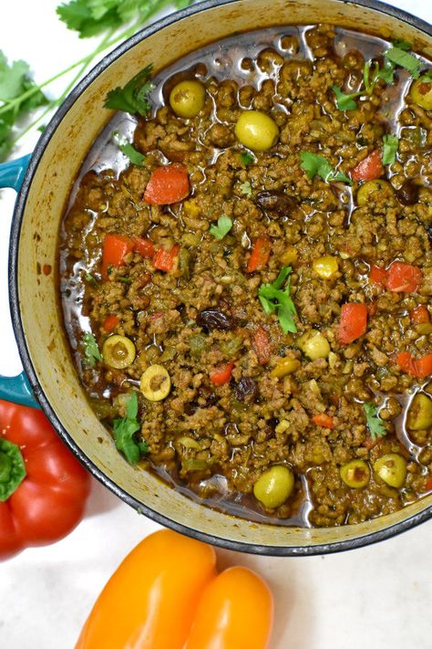 Puerto Rican Picadillo - GypsyPlate Puerto Rican Picadillo Recipe, Puerto Rican Picadillo, Homemade Sofrito, Sofrito Recipe, Picadillo Recipe, Puerto Rican Cuisine, Puerto Rican Dishes, Puerto Rico Food, Boricua Recipes