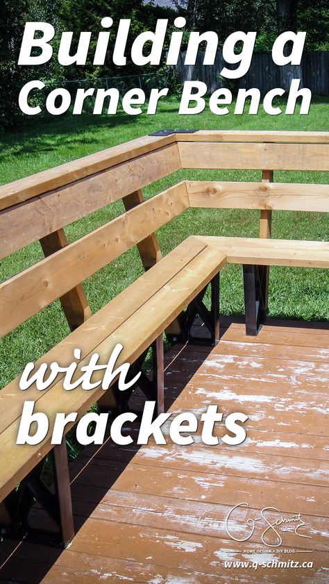 Building a corner bench with brackets is a great way to add more seating space to your deck, and these tips will help you avoid any mistakes along the way! Diy Corner Bench, Deck Bench Seating, Deck Bench, Building Design Plan, Laying Decking, Corner Seating, Corner Bench, Deck Construction, Home Design Diy