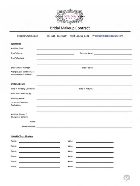 Sample Of  Bridal Makeup Artist Contract Template Published By Michael Thomas. Bridal makeup artist contract template. Contract templates give a useful beginning point for preparing legally binding arrangements. They offer a stru... Bridal Contract, Makeup Artist Contract, Michael Thomas, Bridal Makeup Artist, Contract Template, Marketing Consultant, Budget Planning, Party Needs, Bridal Makeup