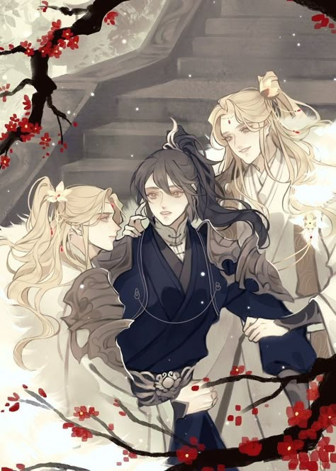 Anime Boy Long Hair, Lotus Flower Wallpaper, Chu Wanning, White Cat Shizun, Dear Baby, Chinese Man, Heaven's Official Blessing, Art Block, Cute Anime Couples