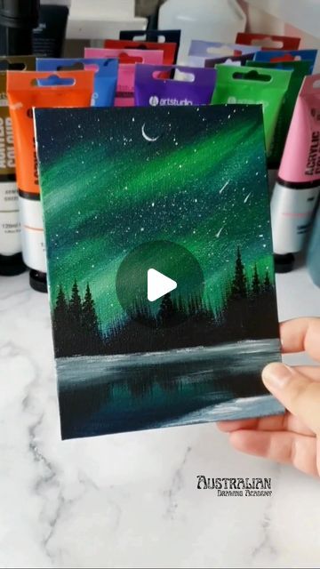 Cute Monster Illustration, Acrylic Painting Ideas For Beginners, Space Painting, Easy Art Projects, Cosmic Art, Different Art Styles, Pallet Painting, Acrylic Painting For Beginners, Sky Painting