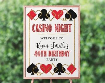 Casino Prom, Diy Welcome Sign, Welcome Sign Diy, School Fall Festival, Casino Birthday Party, Movie Invitation, Casino Birthday, Poker Party, 50 Birthday