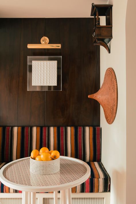 Tiny Parisian Apartment, Villa Kerylos, Zinc Countertops, Art Deco Fireplace, Kitchen Colour Combination, Vogue Living, Parisian Apartment, Tiny Apartment, Built In Bench