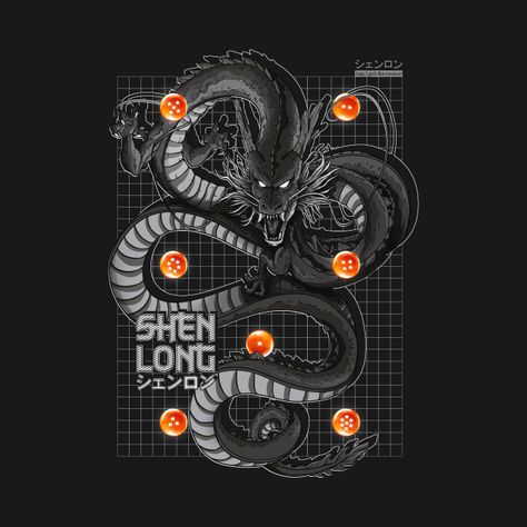 ShenLong variant - Dragon Ball - T-Shirt | TeePublic T Shirt Background, Dragon Shirt, Dragon Ball Graphic Design, Sheng Long, Dragon Ball Tshirt Design Ideas, Goku T Shirt Design, Dragon Ball Shirt Design, Dragon Ball Tshirt Design, Dragon Ball Shirt