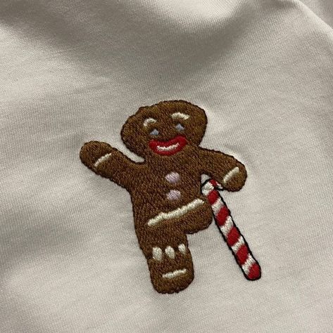 Gingerbread Man From Shrek, Man Embroidery, Handmade Embroidery, Shrek, Gingerbread Man, Gingerbread Cookies, Gingerbread, Embroidery, Christmas