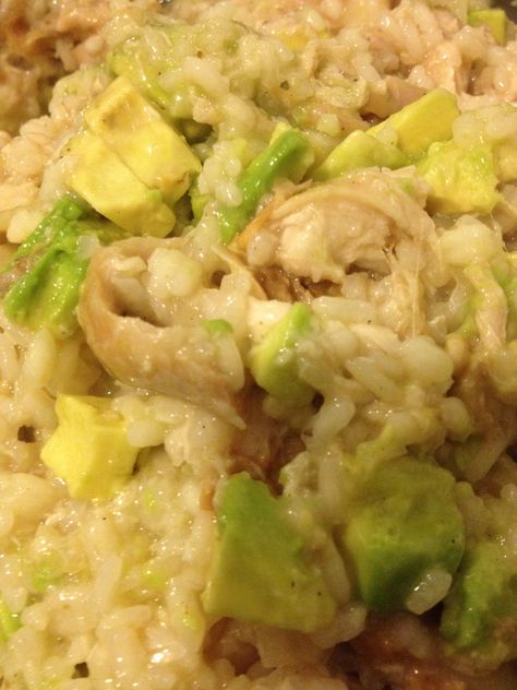 Chicken and avocado risotto. We added broccoli too it was delicious! Avocado Risotto, Chicken And Avocado, Chicken Risotto, Winner Winner Chicken Dinner, Risotto Recipes, Chicken Avocado, Winner Winner, Main Meals, Chicken Dinner